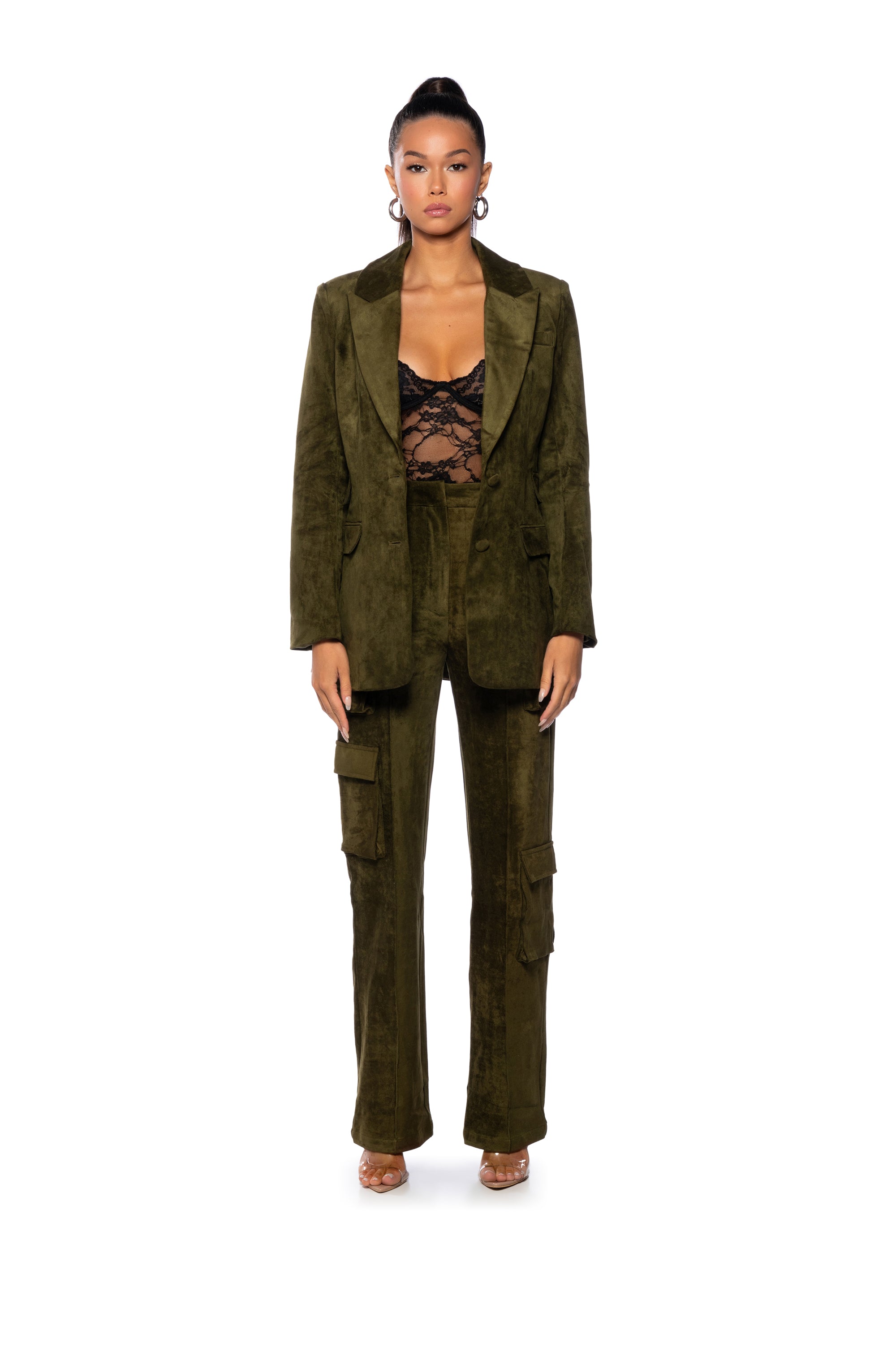 Extra View Gin And Tonic Faux Suede Blazer