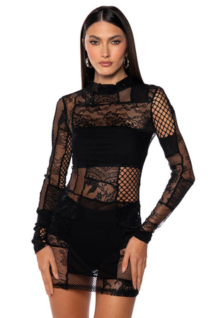 patchwork mesh polo dress GINA MESH PATCHWORK MINI DRESS – AKIRA