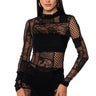 Front View Gina Mesh Patchwork Mini Dress