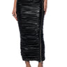 Front View Giulia Faux Leather Zipper Detail Maxi Skirt