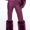 Front View Giulia Three-dee Faux Leather Fur Pants