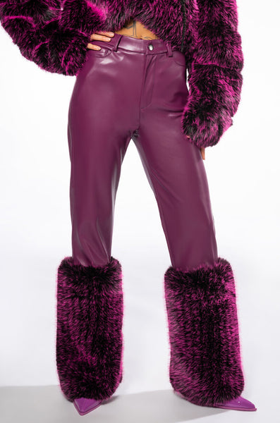 【yuki】yae Faux fur line pants Faux Fur Pants – La Garçonne