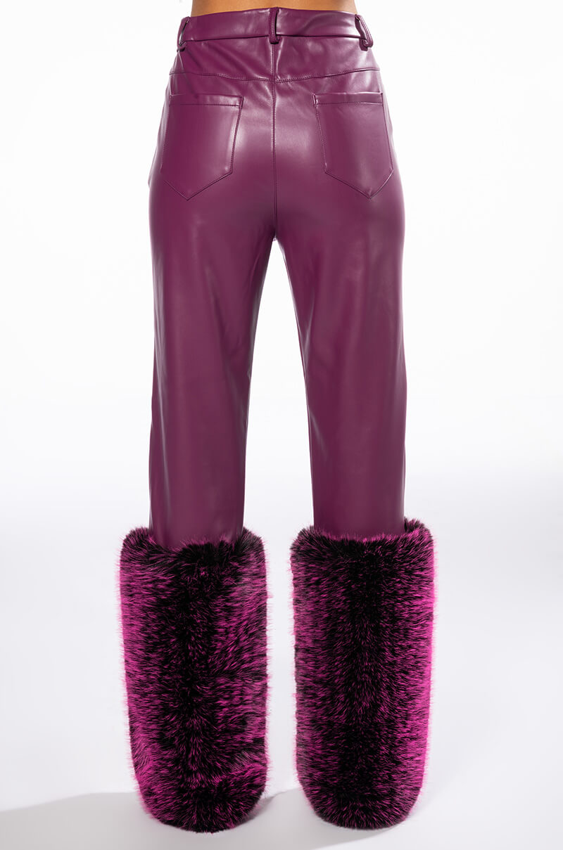 Full View Giulia Three-dee Faux Leather Fur Pants