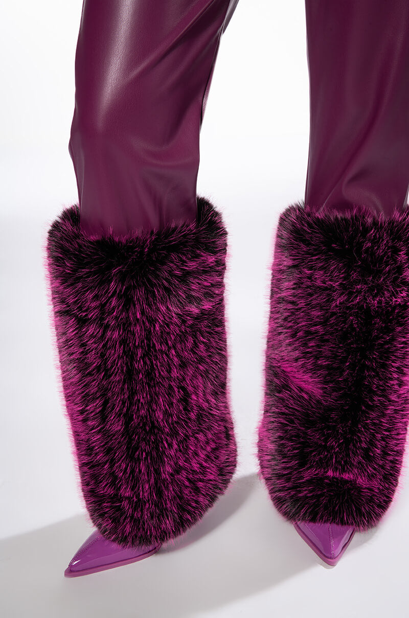 Extra View Giulia Three-dee Faux Leather Fur Pants