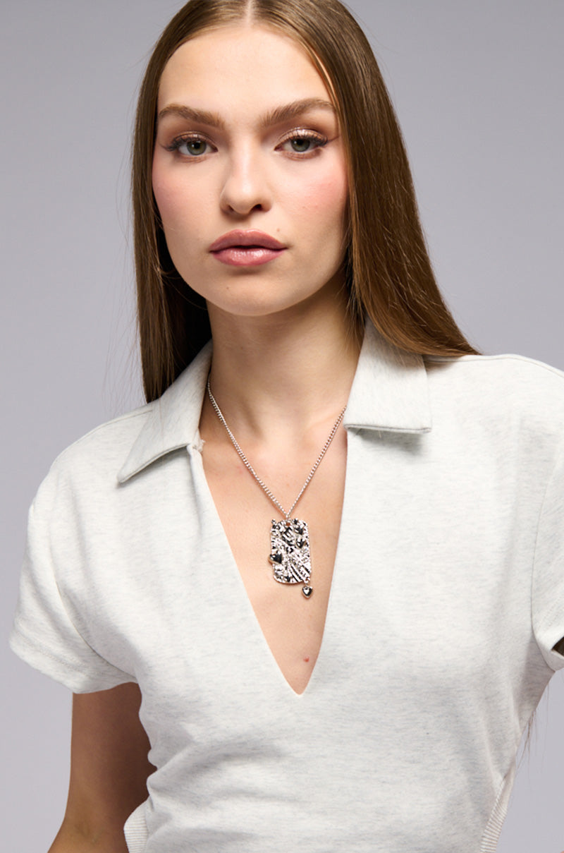 Front View Giving Dolce Dog Tag Necklace