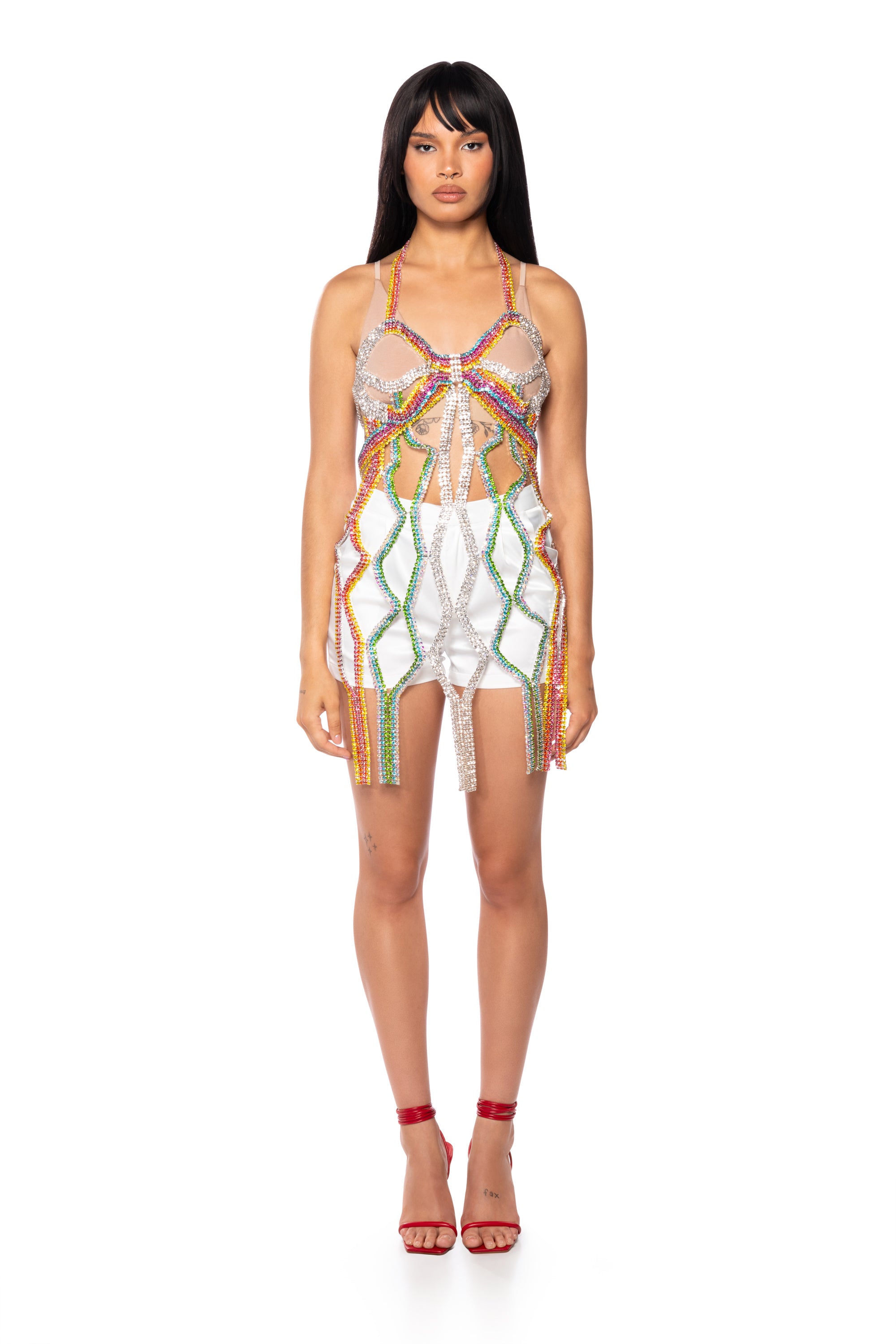 Extra View Giving Sweetness Rhinestone Bra Top 6