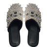 Side View Glamisis Black Embellished Slipper