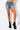 Front View  Glamorous Life Rhinestone Jean Shorts in Medium Blue Denim