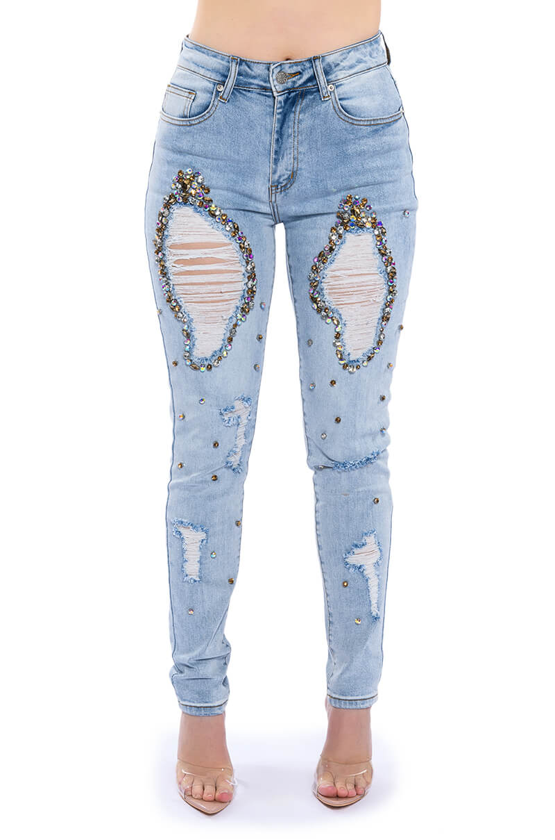 Full View Glamour Rhinestone Skinny Jeans