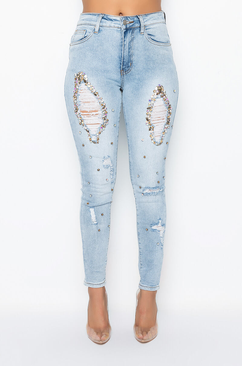 Full View Glamour Rhinestone Skinny Jeans