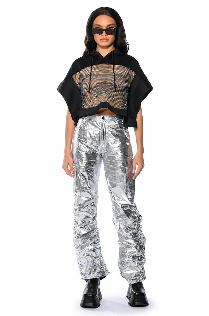 Back View Glimpse Of Magic Relaxed Metallic Pant
