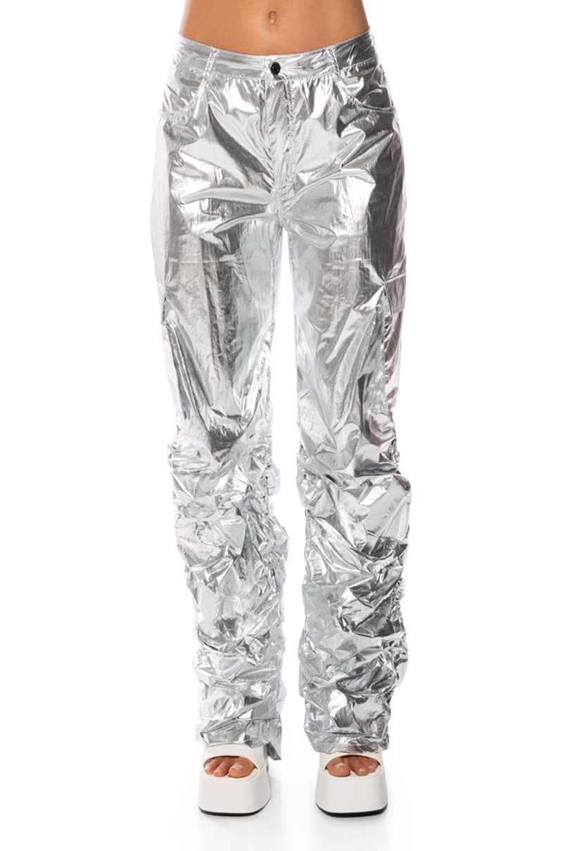 Back View Glimpse Of Magic Relaxed Metallic Pant