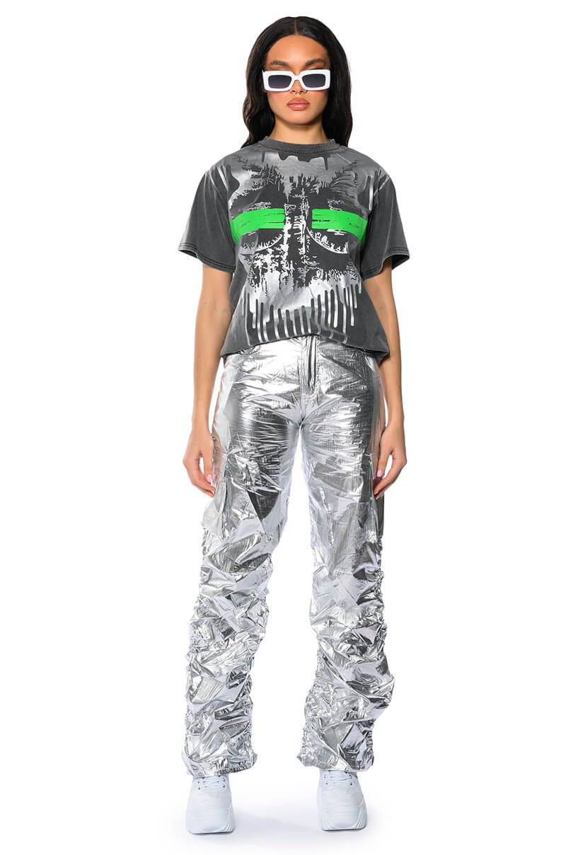 Detail View Glimpse Of Magic Relaxed Metallic Pant