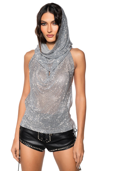 クラネ CLANE RHINESTONE SHEER TOPS （GRAY） CLANE - ラインストーンシアートップス - RHINESTONE SHEER TOPS