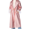 Front View Glitter Luxe Trench In Pink