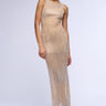 Front View Glitz And Glam Rhinestone Mesh Maxi Dress