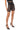 Front View Glitz Rhinestone Mesh Biker Short In Black