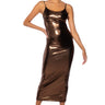 Front View Glow Baby Backless Metallic Maxi Dress