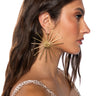 Front View Go For The Gold Statement Earrings