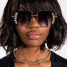 Front View Goals Rhinestone Detail Sunnies