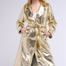 Front View Gold Member Lightweight Metallic Croc Trench