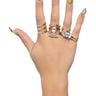 Front View Golden Gal Embellished Ring Set