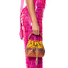 Front View Golden Hour Embellished Ombre Bucket Bag