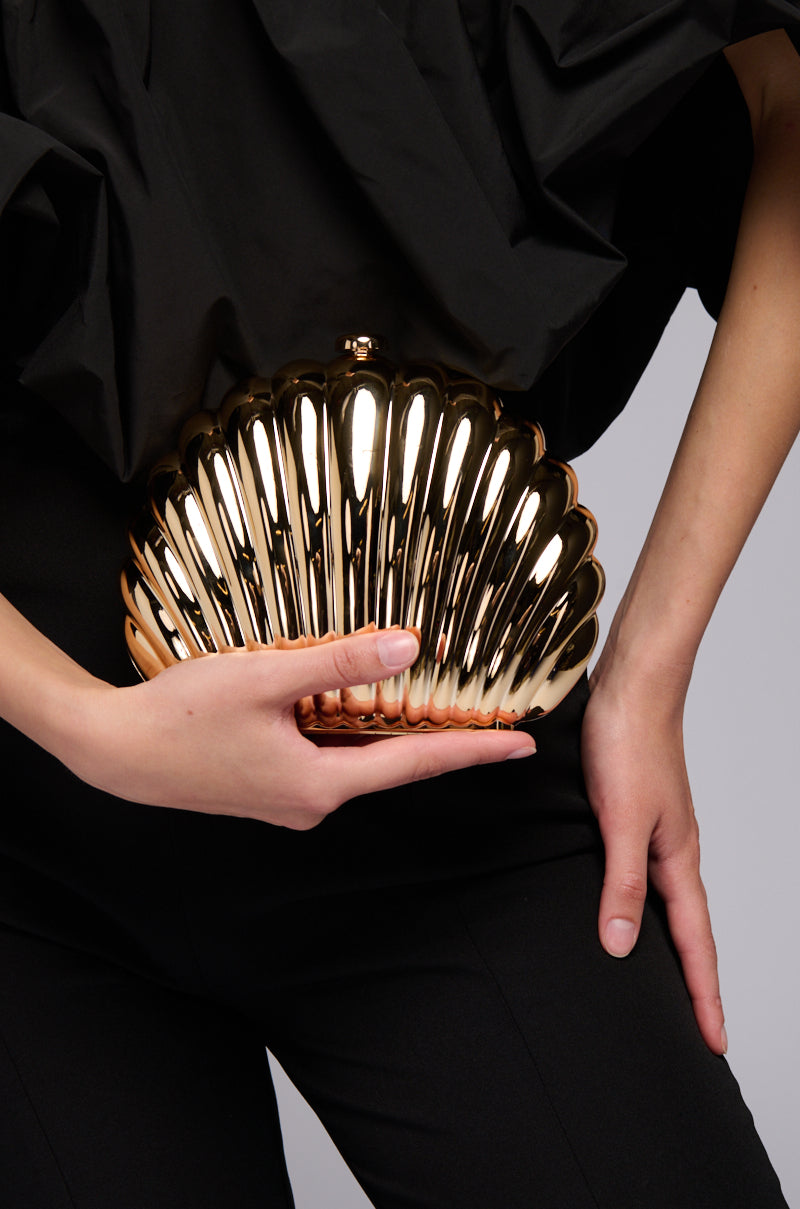Front View Golden Hour Metal Clutch
