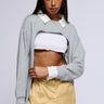 Front View Gone Girl Collared Half Sweatshirt