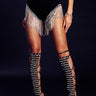 Front View Gonna Love Me Waterfall Rhinestone Denim Short