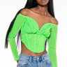 Front View Good 4 U Long Sleeve Mesh Bustier