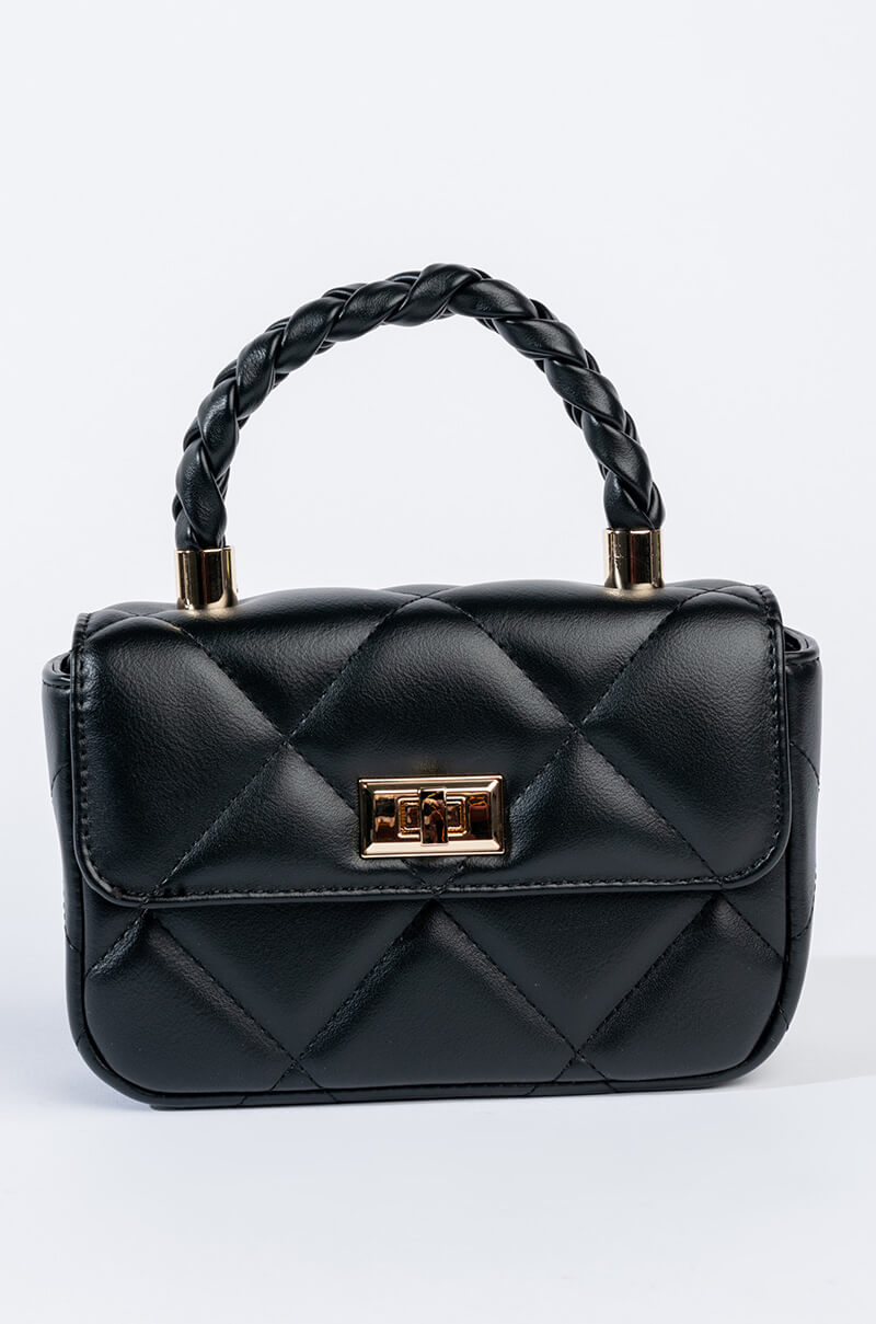 Side View Good As Hell Pearl Black Quilted Bag