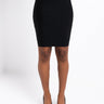 Front View Good Form Bandage Midi Skirt in Black