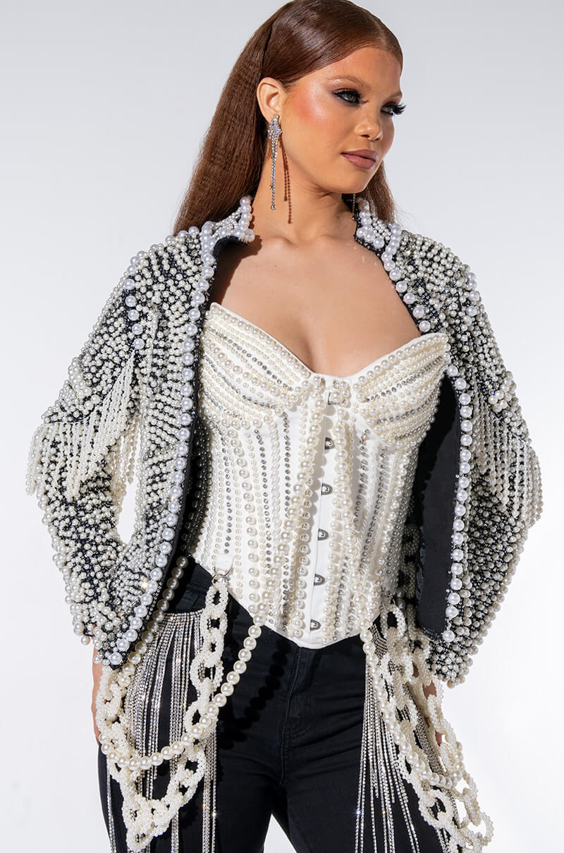 Front View Good Girl Gone Bad Pearl Corset