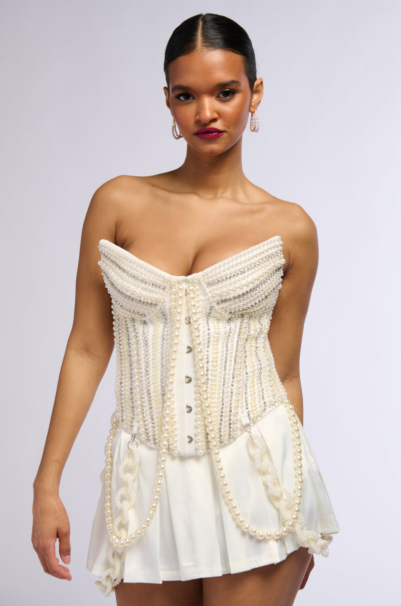 Front View Good Girl Gone Bad Pearl Corset