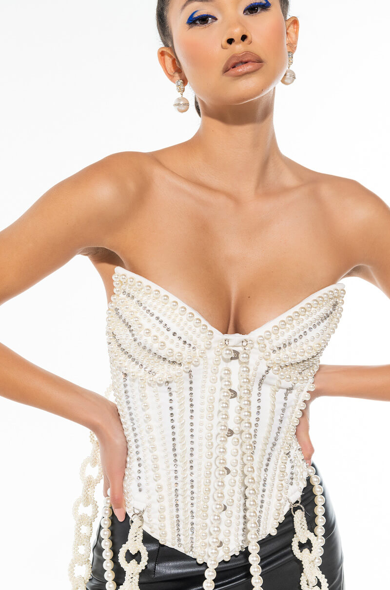 Front View Good Girl Gone Bad Pearl Corset