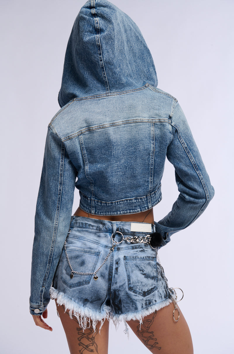 Extra View Good In The Hood Cropped Denim Jacket