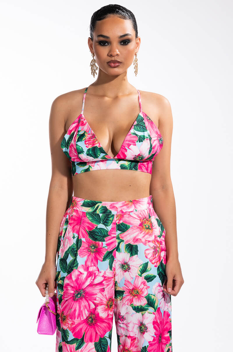 Detail View Good To Me Floral Bralette