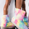 Front View Good Vibes Only Flat Bootie in Multi