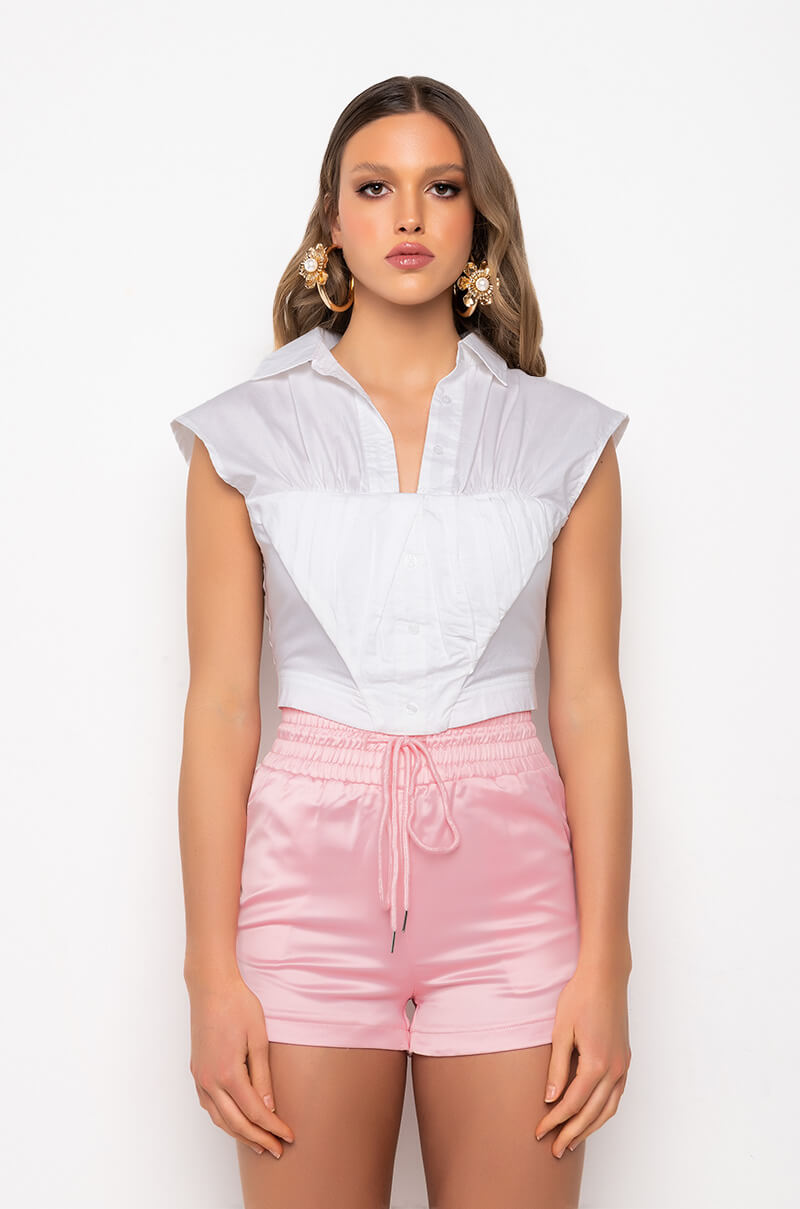 Detail View Gorgeous Gorgeous Girls Button Down Corset Blouse view 4