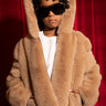 Front View Got It From My Mama Faux Fur Hooded Jacket