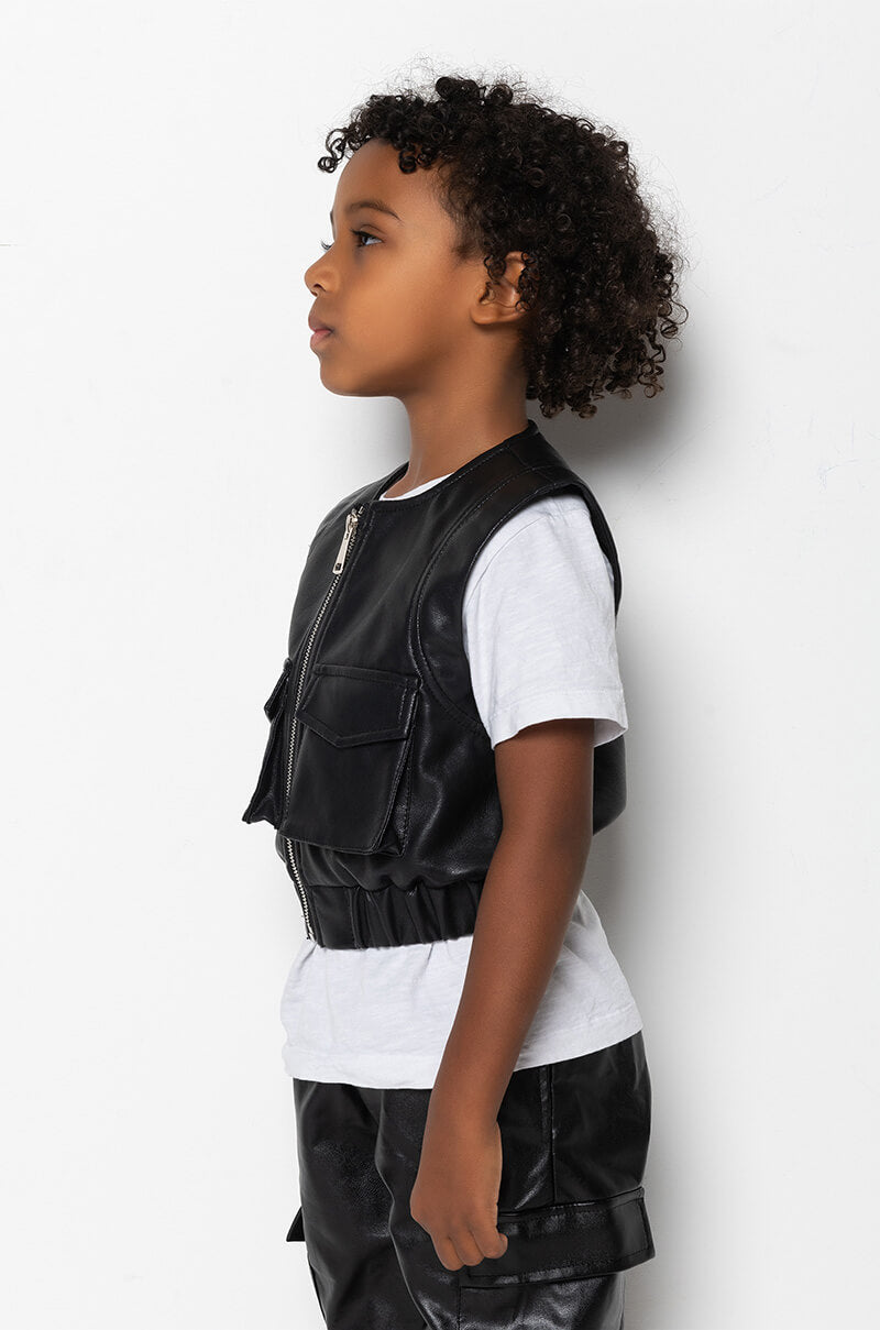 Extra View Got It From My Mama Pleather Utility Vest
