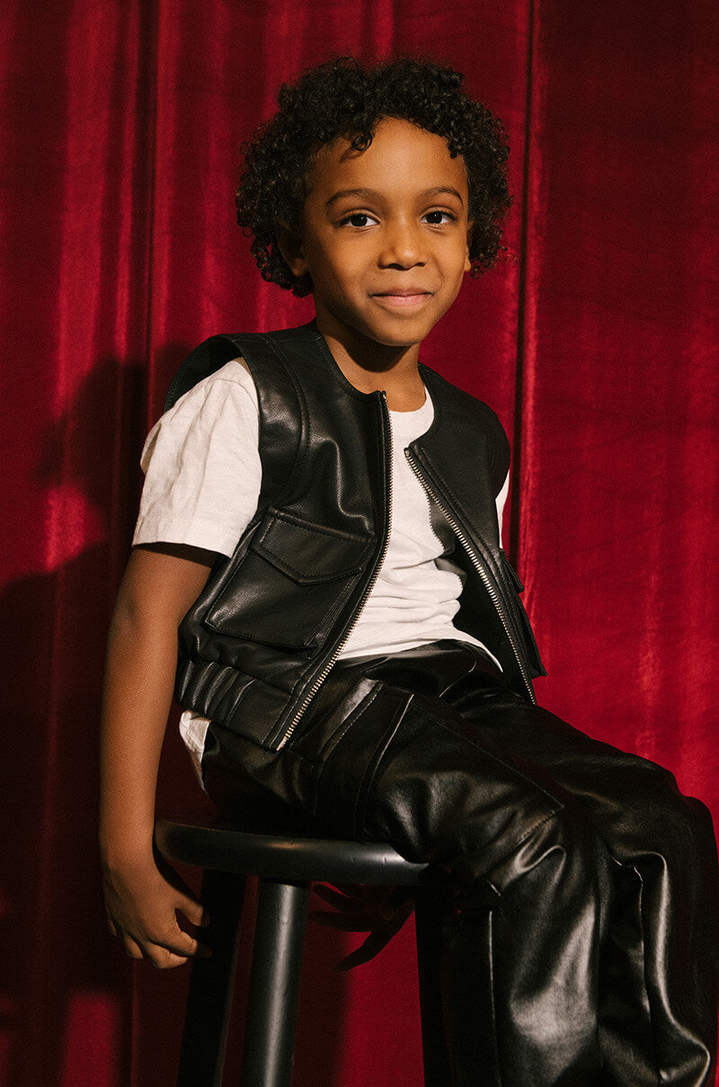 GOT IT FROM MY MAMA PLEATHER UTILITY VEST view 0