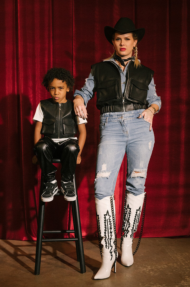 Extra View Got It From My Mama Pleather Utility Vest