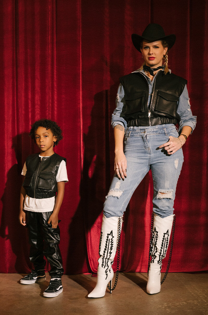Extra View Got It From My Mama Pleather Utility Vest