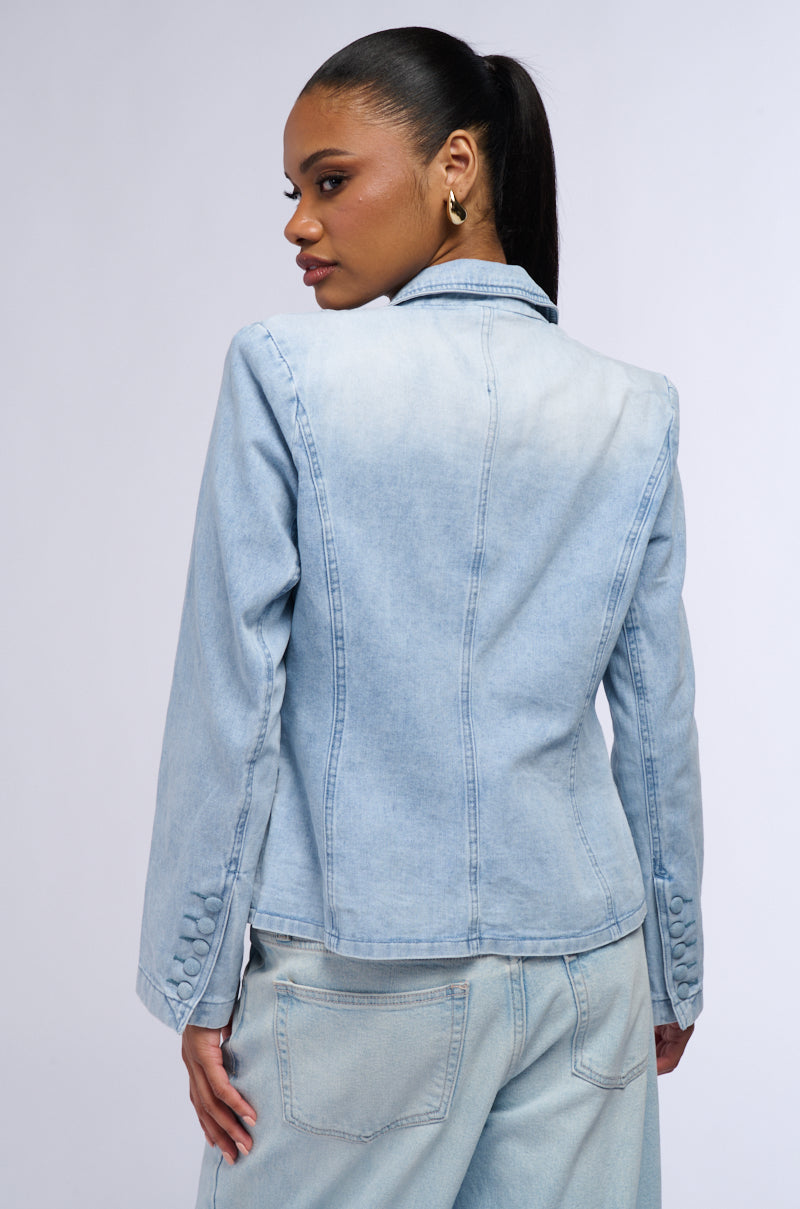 Detail View Got It Together Denim Blazer Jacket