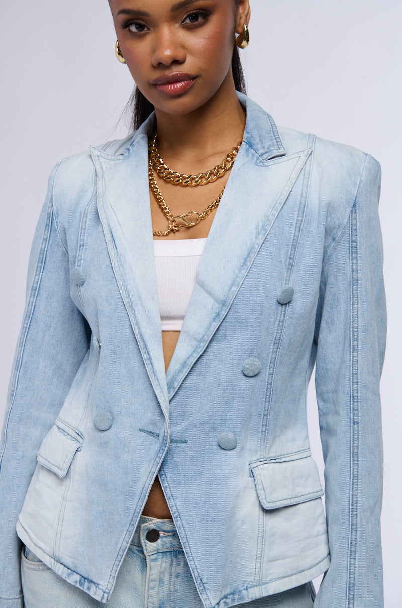 Extra View Got It Together Denim Blazer Jacket
