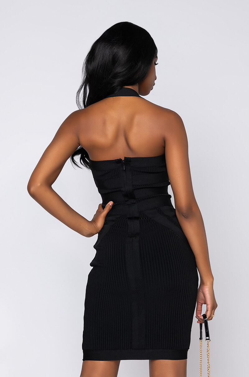 GOT ME GOOD HALTER NECK MIDI DRESS BLACK AKIRA GOT ME GOOD HALTER NECK MIDI DRESS BLACK AKIRA