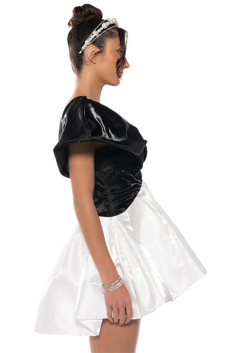 Back View Grace Puff Sleeve Mini Dress