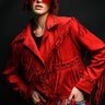 Front View Graceland Faux Suede Fringe Jacket